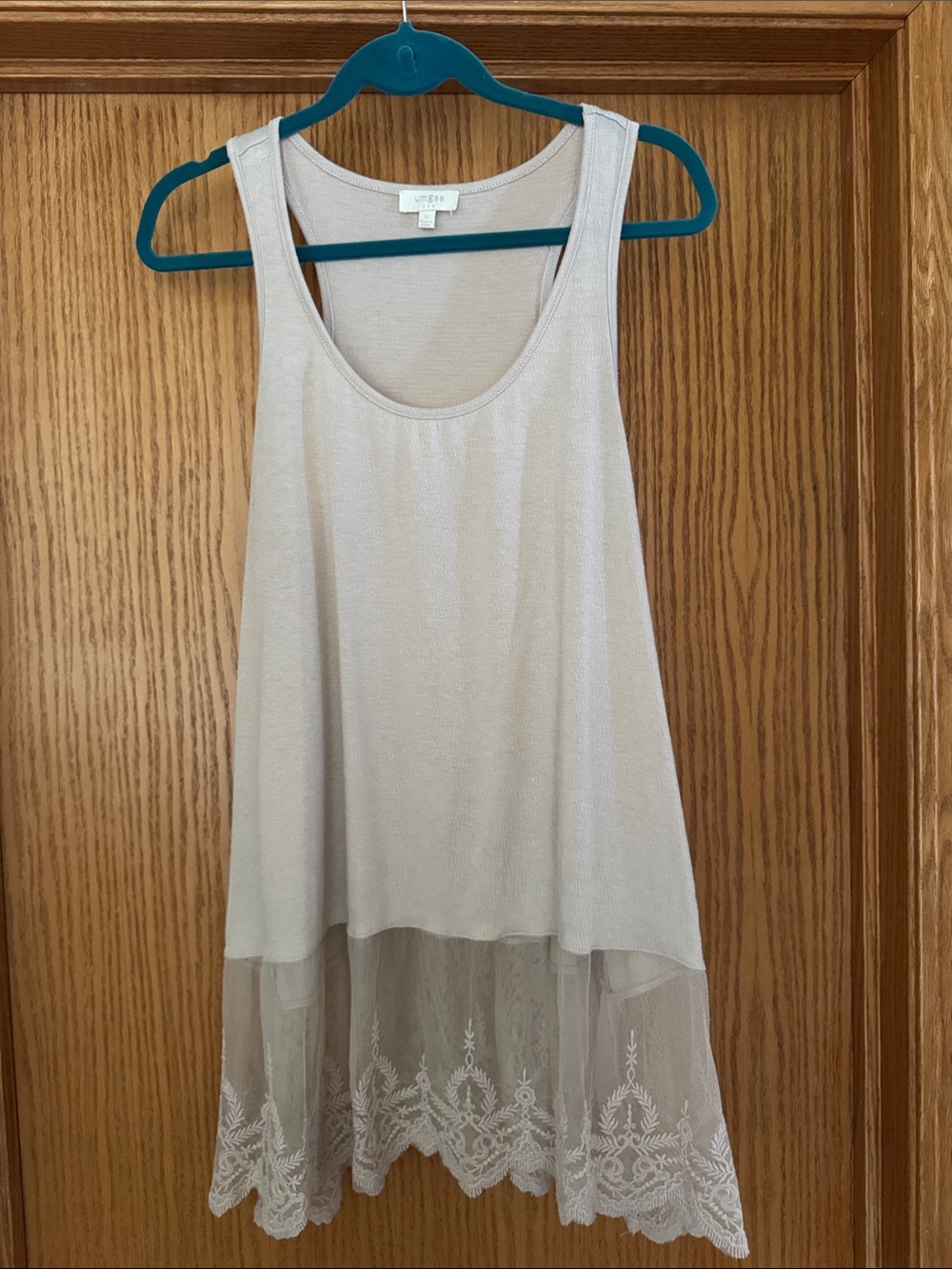 Umgee Beige Knit Top with Scoop Neck
